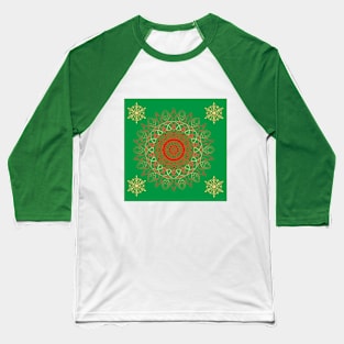 Christmas Mandala Baseball T-Shirt